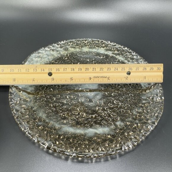 Vetropuro Clear Turkish Bubble Pebble Ice Glass Textured Plates Dishes Set 3 - Picture 4 of 11